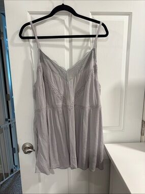 torrid Lace-Trim Slip Cami in Heather Gray